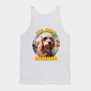 The Poodle Dog's Vacation. Sun Swim Summer. Tank Top